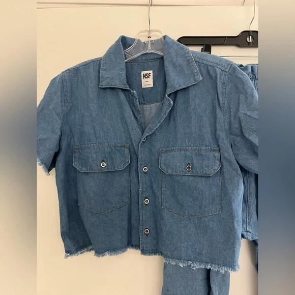 NSF Blue Lightweight Denim Shailey Two-Piece Set - Picture 2 of 7